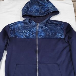 The Childrens Place XXL 16 Boys Fleece Zip-Up Hoodie Jacket Outerwear Blue